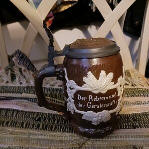 Antique Mettlach “Harvest” Beer Stein #1028 1/2 L,Villeroy & Boch,Germany.